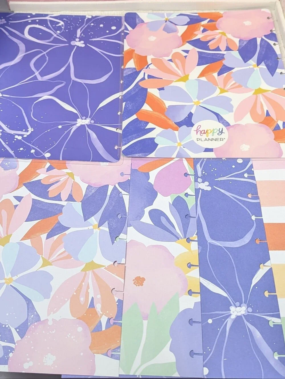 Happy Planner Classic Cover With Dividers Pastel Florals Blue Self-Care Set